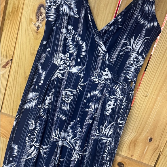 Derek Heart Navy and White Floral Jumpsuit - Picture 2 of 6